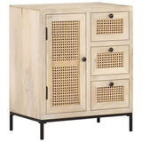 Dressoir 60x35x70 cm massief mangohout en natuurlijk riet - AllerleiShop