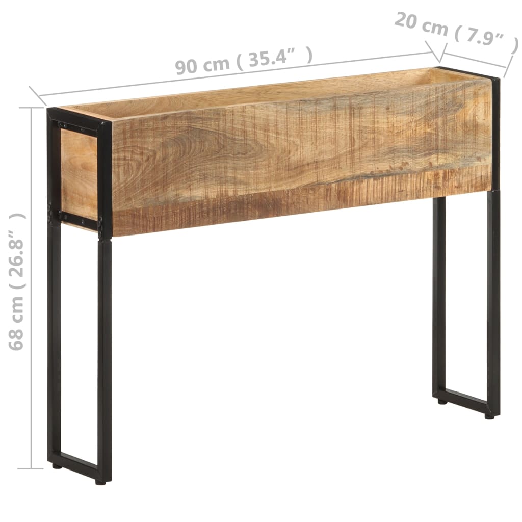 Plantenbak 90x20x68 cm ruw mangohout - AllerleiShop