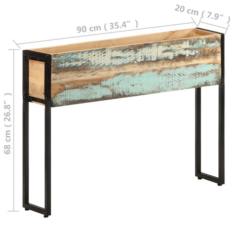 Plantenbak 90x20x68 cm massief gerecycled hout - AllerleiShop