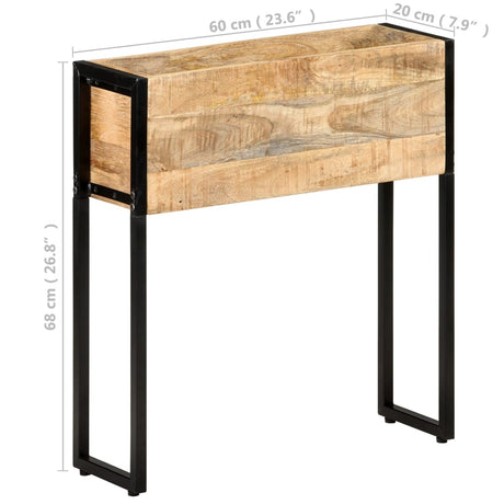 Plantenbak 60x20x68 cm ruw mangohout - AllerleiShop