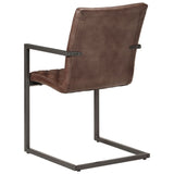 Eetkamerstoelen 2 st echt leer bruin - AllerleiShop