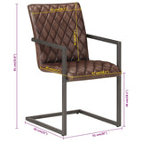 Eetkamerstoelen 2 st echt leer bruin - AllerleiShop