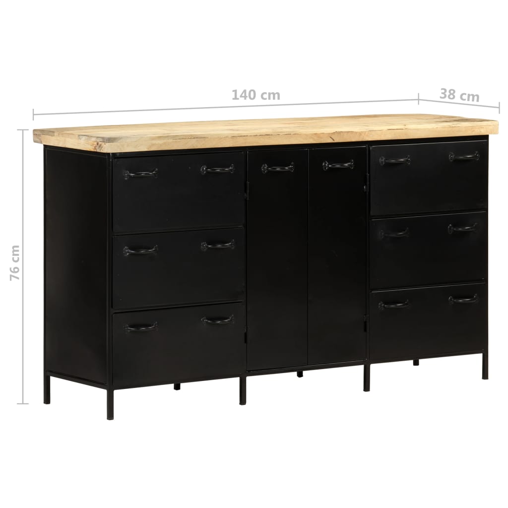 Dressoir 140x38x76 cm ruw mangohout - AllerleiShop