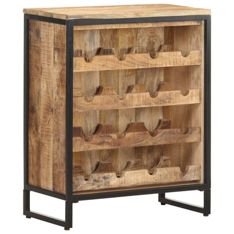 Wijnkast 62x33x78,5 cm ruw mangohout - AllerleiShop