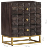 Nachtkastje 40x30x50 cm massief mangohout zwart - AllerleiShop