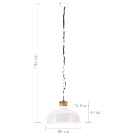 Hanglamp industrieel E27 58 cm wit - AllerleiShop