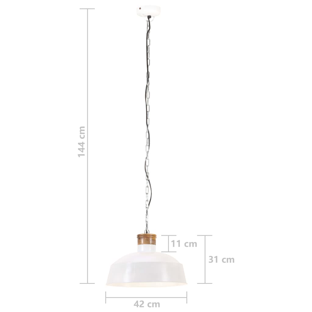 Hanglamp industrieel E27 42 cm wit - AllerleiShop