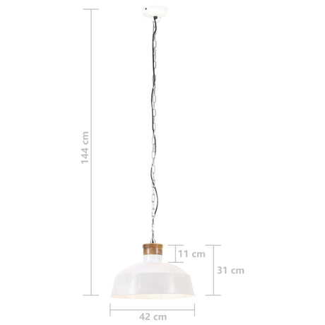 Hanglamp industrieel E27 42 cm wit - AllerleiShop