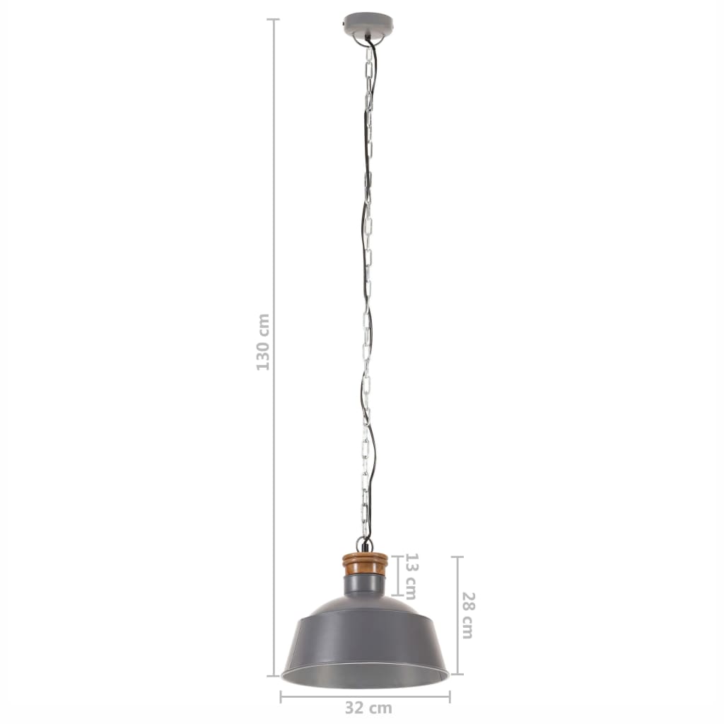 Hanglamp industrieel E27 32 cm grijs - AllerleiShop