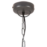 Hanglamp industrieel E27 35 cm ijzer en massief hout grijs - AllerleiShop