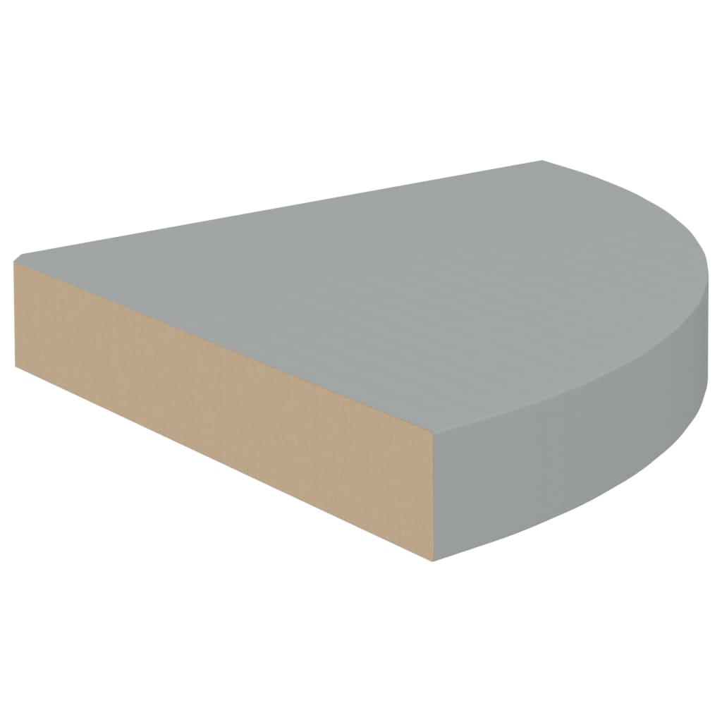 Hoekschap zwevend 25x25x3,8 cm MDF grijs - AllerleiShop