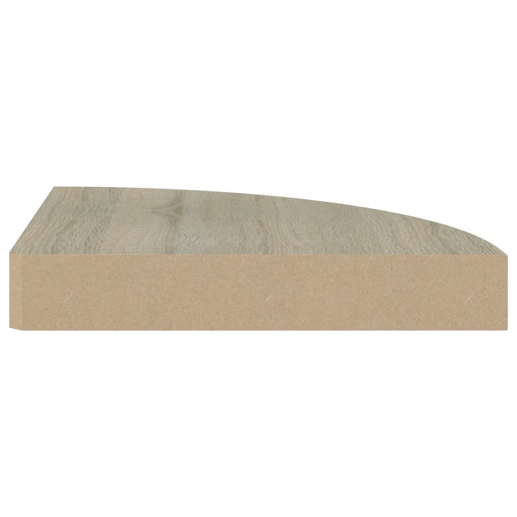 Hoekschap zwevend 25x25x3,8 cm MDF eikenkleurig - AllerleiShop