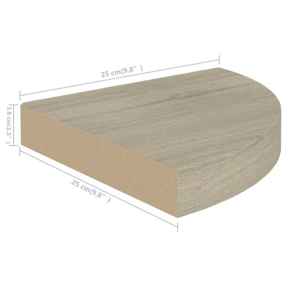 Hoekschap zwevend 25x25x3,8 cm MDF eikenkleurig - AllerleiShop