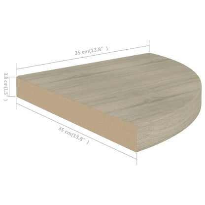 Hoekschap zwevend 35x35x3,8 cm MDF eikenkleurig - AllerleiShop