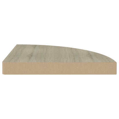 Hoekschappen zwevend 2 st 35x35x3,8 cm MDF eikenkleurig - AllerleiShop