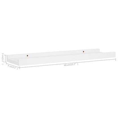 Fotoplanken 2 st 40x9x3 cm MDF wit - AllerleiShop