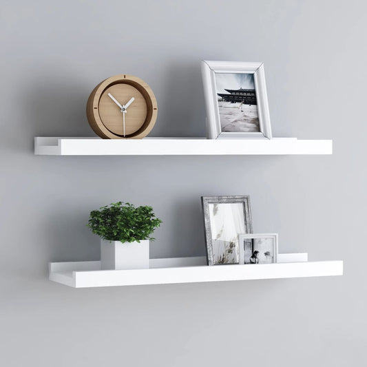 Fotoplanken 2 st 60x9x3 cm MDF wit - AllerleiShop