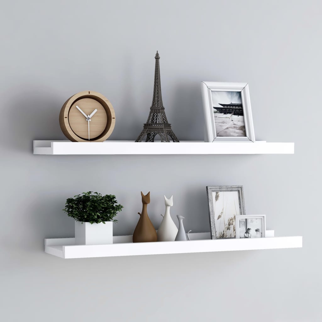 Fotoplanken 2 st 80x9x3 cm MDF wit - AllerleiShop