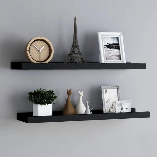 Fotoplanken 2 st 80x9x3 cm MDF zwart - AllerleiShop