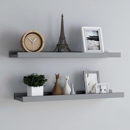 Fotoplanken 2 st 80x9x3 cm MDF grijs - AllerleiShop