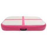 Gymnastiekmat met pomp opblaasbaar 60x100x10 cm PVC roze