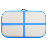 Gymnastiekmat met pomp opblaasbaar 60x100x15 cm PVC blauw - AllerleiShop