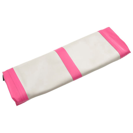 Gymnastiekmat met pomp opblaasbaar 400x100x15 cm PVC roze