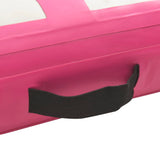 Gymnastiekmat met pomp opblaasbaar 600x100x15 cm PVC roze - AllerleiShop