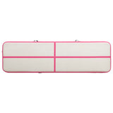 Gymnastiekmat met pomp opblaasbaar 700x100x15 cm PVC roze