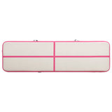 Gymnastiekmat met pomp opblaasbaar 800x100x15 cm PVC roze