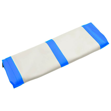 Gymnastiekmat met pomp opblaasbaar 800x100x15 cm PVC blauw