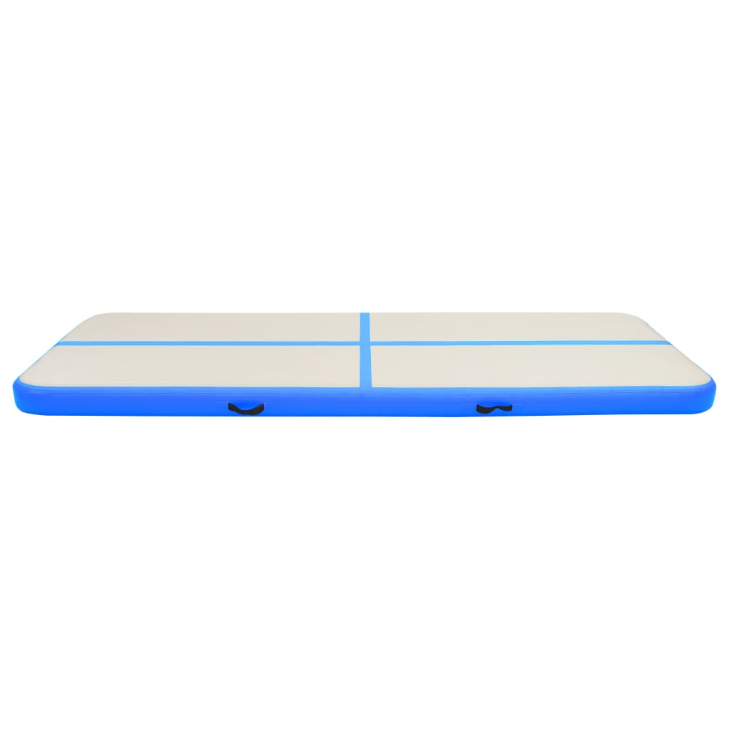 Gymnastiekmat met pomp opblaasbaar 500x100x20 cm PVC blauw - AllerleiShop