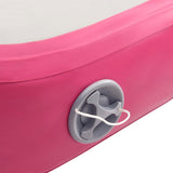 Gymnastiekmat met pomp opblaasbaar 700x100x20 cm PVC roze - AllerleiShop