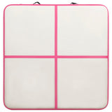 Gymnastiekmat met pomp opblaasbaar 200x200x15 cm PVC roze - AllerleiShop