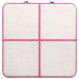 Gymnastiekmat met pomp opblaasbaar 200x200x20 cm PVC roze - AllerleiShop