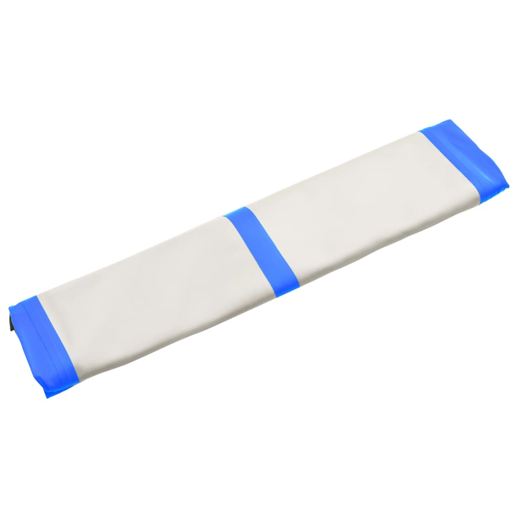 Gymnastiekmat met pomp opblaasbaar 200x200x20 cm PVC blauw - AllerleiShop