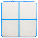 Gymnastiekmat met pomp opblaasbaar 200x200x20 cm PVC blauw - AllerleiShop