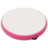 Gymnastiekmat met pomp opblaasbaar 100x100x10 cm PVC roze