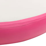 Gymnastiekmat met pomp opblaasbaar 100x100x10 cm PVC roze