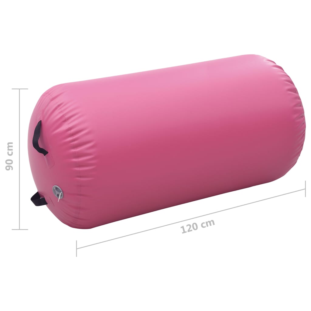 Gymnastiekrol met pomp opblaasbaar 120x90 cm PVC roze