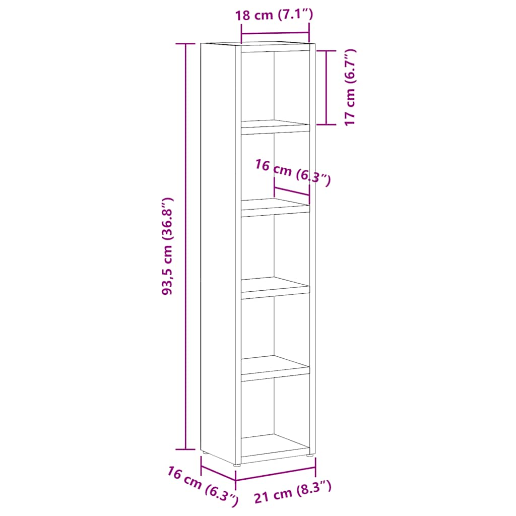 Cd-kasten 2 st 21x16x93,5 bewerkt hout wit - AllerleiShop