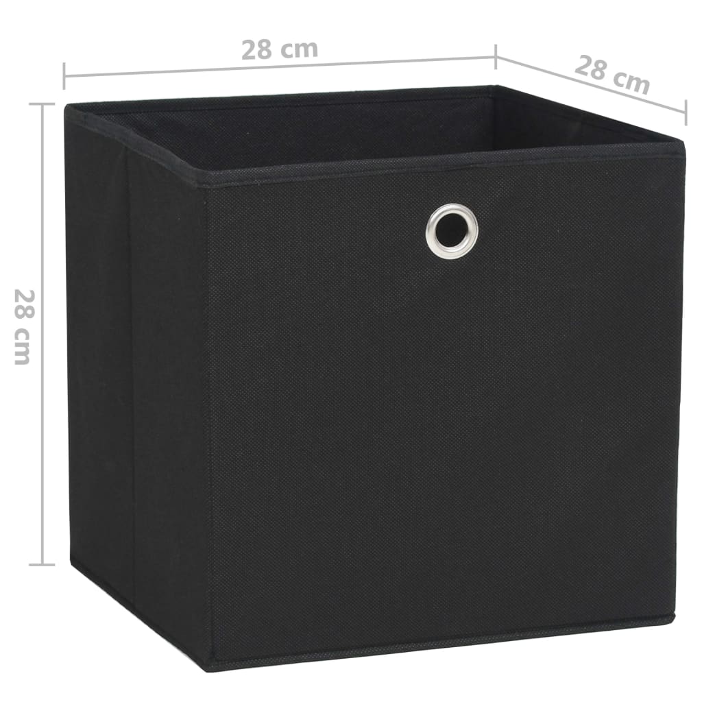 Opbergboxen 4 st 28x28x28 cm nonwoven stof zwart - AllerleiShop