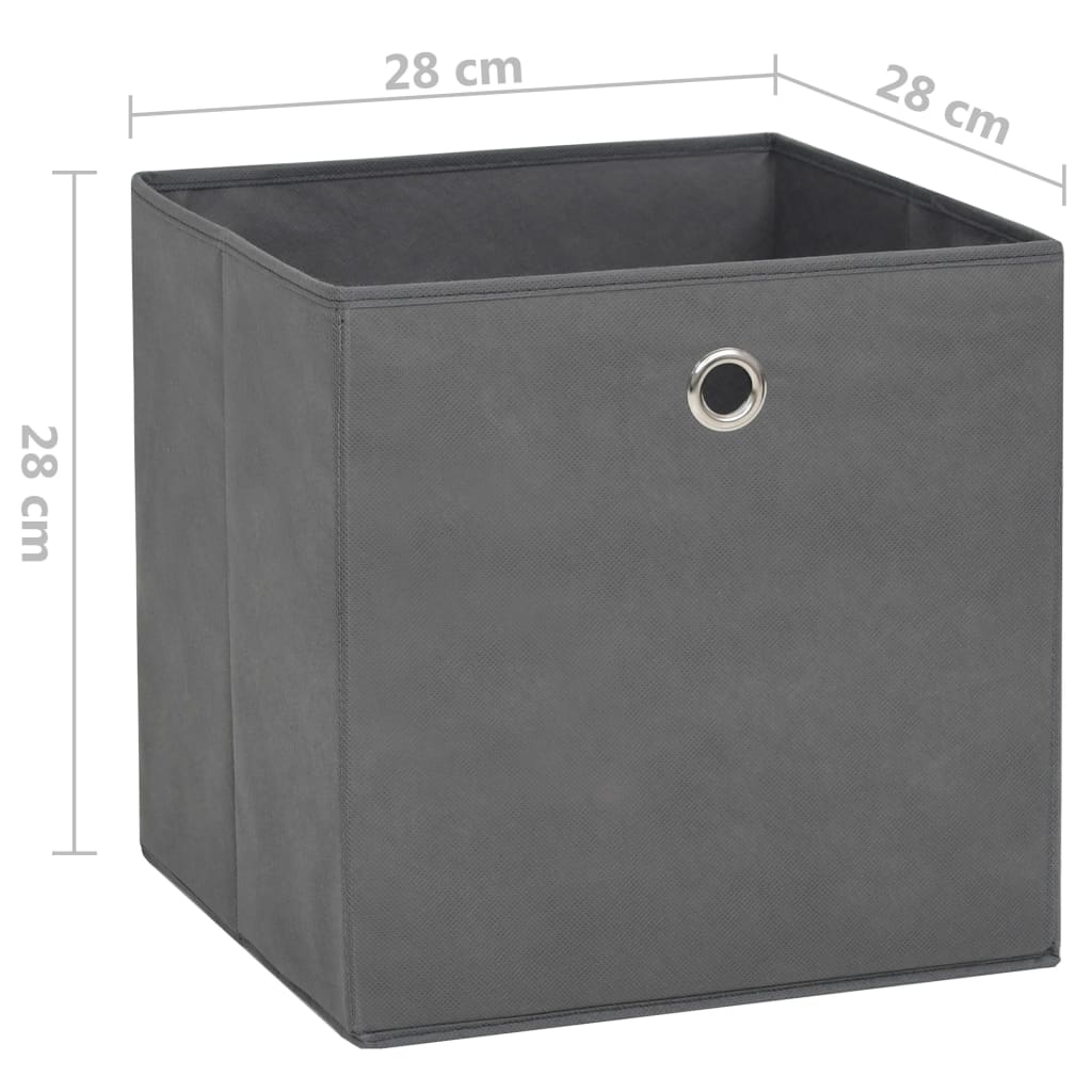 Opbergboxen 4 st 28x28x28 cm nonwoven stof grijs - AllerleiShop