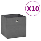 Opbergboxen 10 st 28x28x28 cm nonwoven stof grijs - AllerleiShop