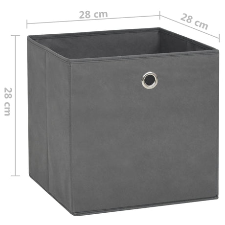 Opbergboxen 10 st 28x28x28 cm nonwoven stof grijs - AllerleiShop