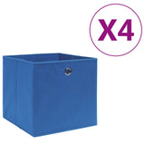 Opbergboxen 4 st 28x28x28 cm nonwoven stof blauw - AllerleiShop