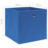 Opbergboxen 4 st 28x28x28 cm nonwoven stof blauw - AllerleiShop