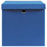 Opbergboxen met deksel 4 st 28x28x28 cm blauw
