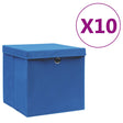 Opbergboxen met deksel 4 st 28x28x28 cm blauw - AllerleiShop