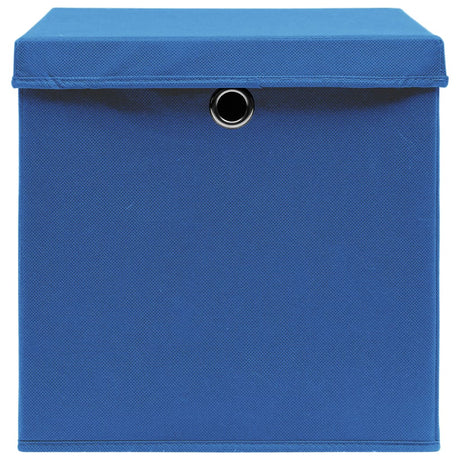 Opbergboxen met deksel 4 st 28x28x28 cm blauw - AllerleiShop